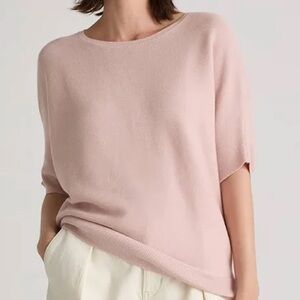 Quince Lightweight Cotton Cashmere Link-Stitch Dolman Sweater